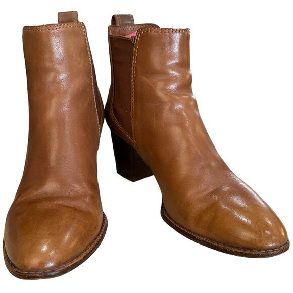 Madewell The Regan leather Chelsea boot size 8 in brown pull on size gored - Picture 2 of 11